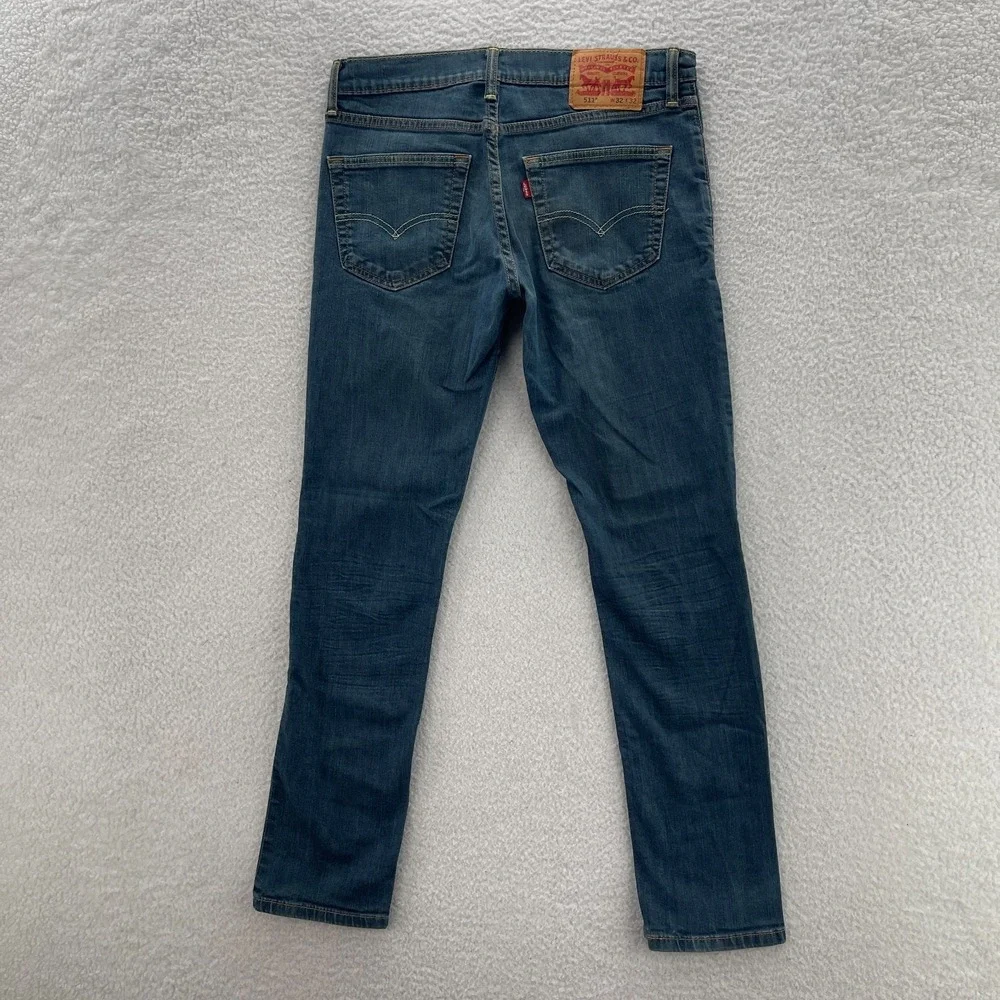Levis 511 Jeans Mens 32x32 Blue Slim Fit Medium Wash Denim Grunge Skater Preppy